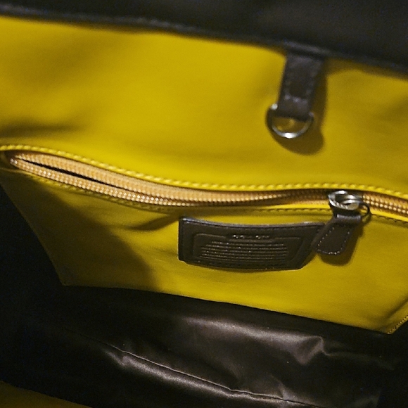 Coach Brown Signature Canvas Tote with Dark Leather Trim - Picture 5 of 5